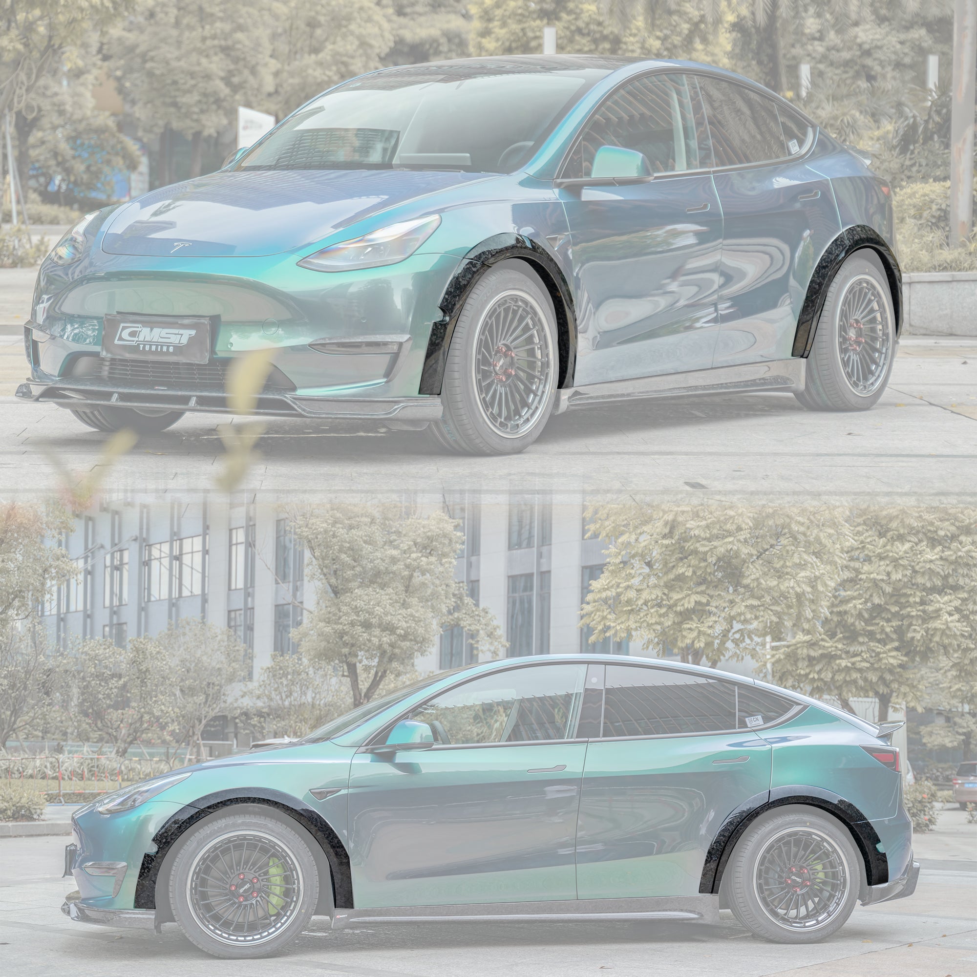 CMST Tuning Carbon Fiber Widebody Wheel Arches for Tesla Model Y - Robot Bodykits
