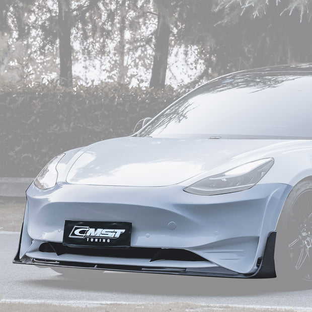 CMST Tuning Carbon Fiber Front Bumper & Front Lip for Tesla Model 3 Ver.2 - Robot Bodykits
