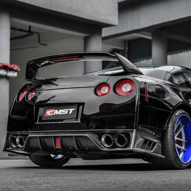 CMST Tuning  Facelift Conversion Partial Carbon Fiber Rear Bumper & Rear Diffuser 4 Pcs for Nissan GTR GT-R R35 2008-2016 - Robot Bodykits