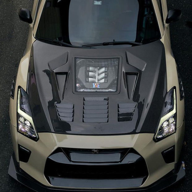 CMST Tuning Carbon Fiber Glass Transparent Hood Ver.2 For Nissan GTR GT-R R35 2017-2022 - Robot Bodykits
