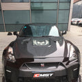 CMST Tuning Nissan GTR GT-R R35 2008-2016 Carbon Fiber Tempered Glass Transparent Hood Window See Through - Robot Bodykits