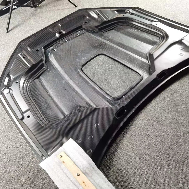 SD Carbon Fiber Tempered Glass Hood Bonnet For Audi A4 S4 2017-ON B9 B9.5