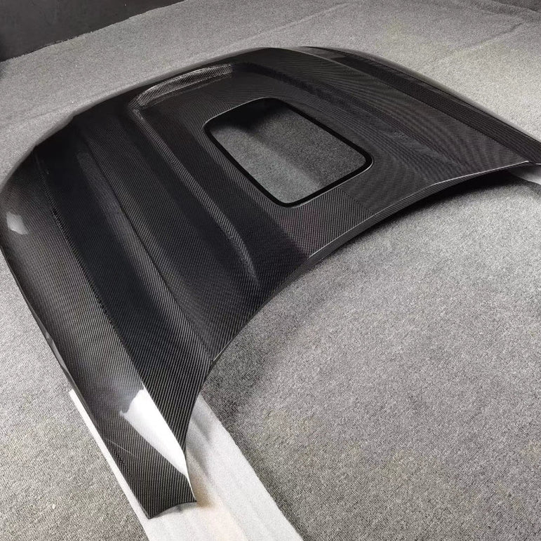 SD Carbon Fiber Tempered Glass Hood Bonnet For Audi A4 S4 2017-ON B9 B9.5