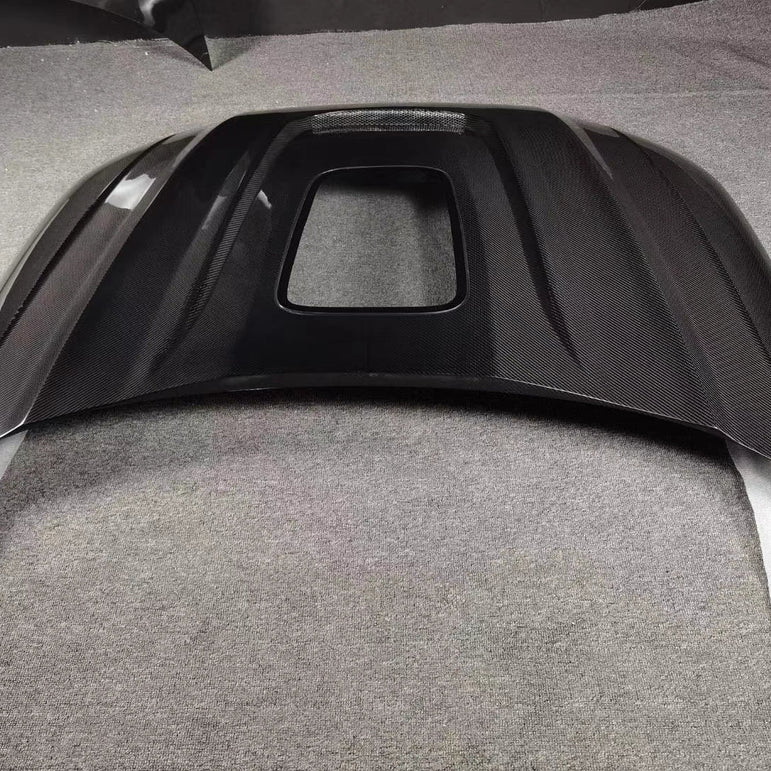 SD Carbon Fiber Tempered Glass Hood Bonnet For Audi A4 S4 2017-ON B9 B9.5