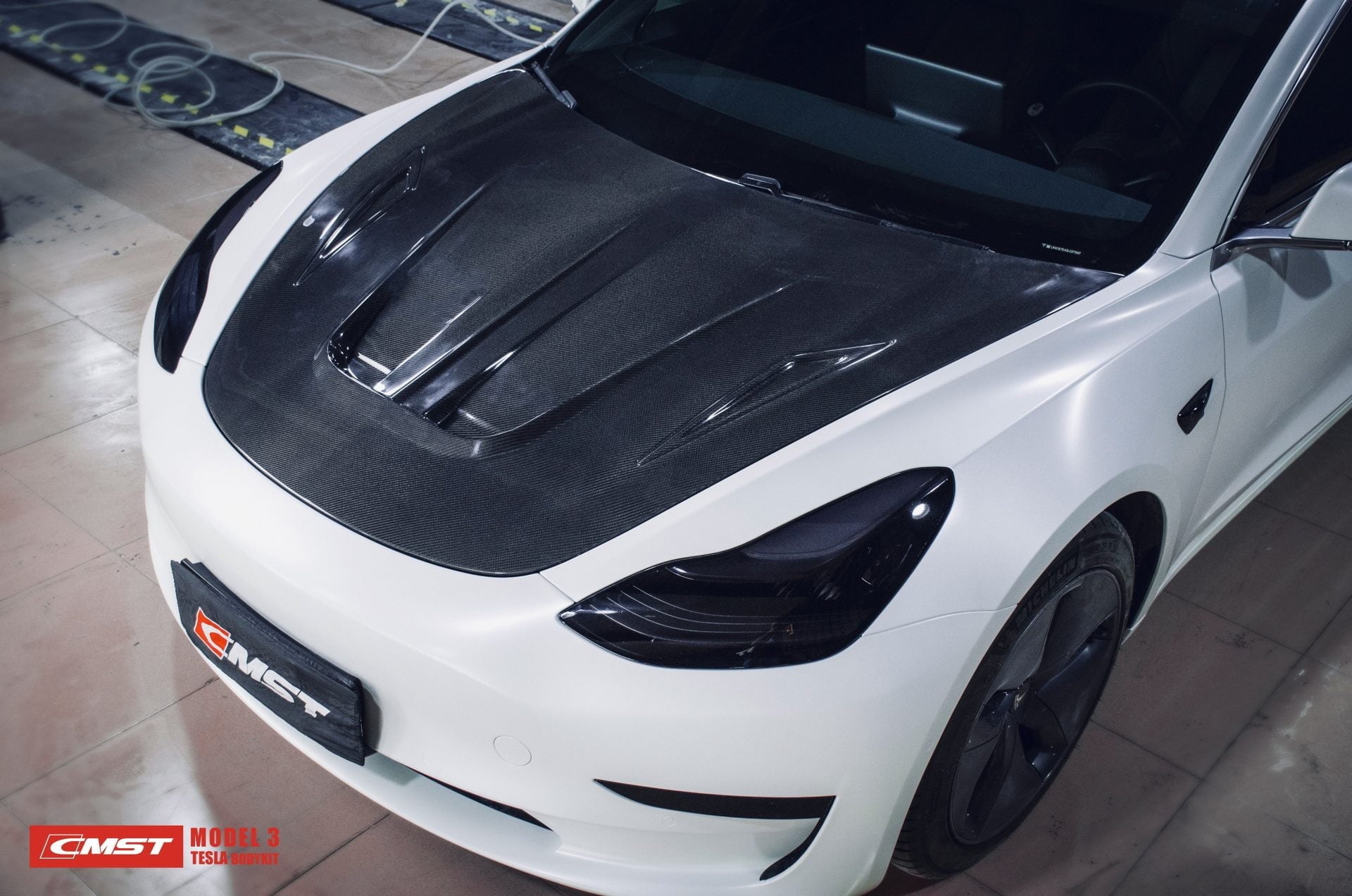 CMST Tuning Carbon Fiber Hood Ver.1 for Tesla Model 3 - Robot Bodykits