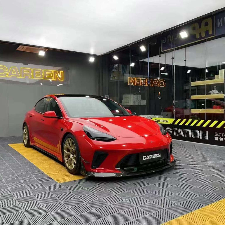 Robot Craftsman Tesla Model 3 “HACKER” Front Bumper & Front Lip (2017–2023 pre-facelift)