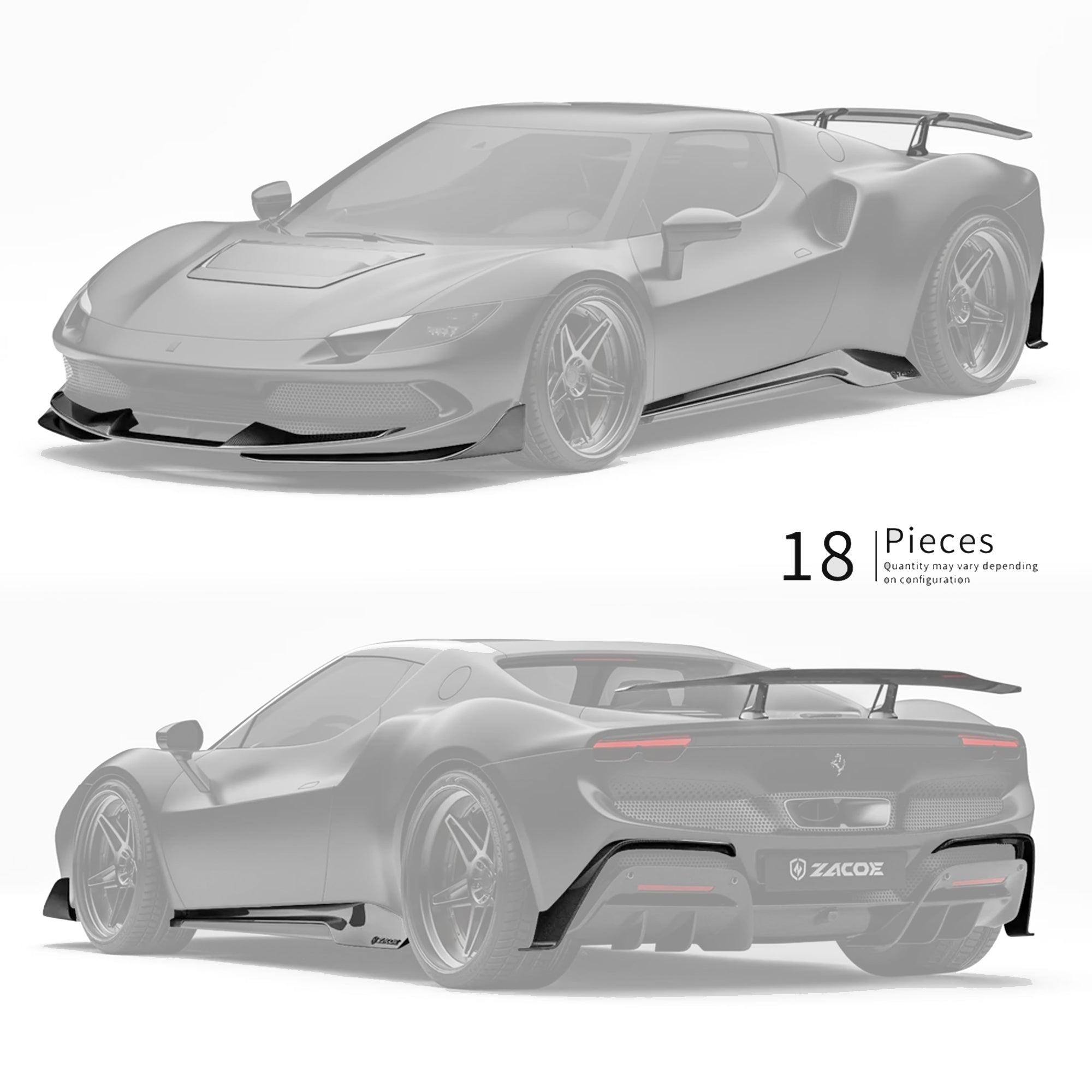 ZACOE Ferrari 296 GTB Carbon Fiber Body kit (18pcs/set)