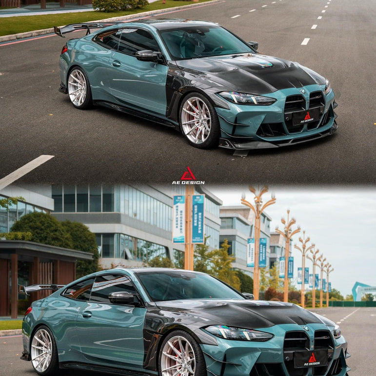 AE Design Prepreg Carbon Fibre Widebody Front Fender for BMW M3 / M4 G80 G82 & G83 Aftermarket Carbon Fiber Part / Bodykit - Robot Bodykits