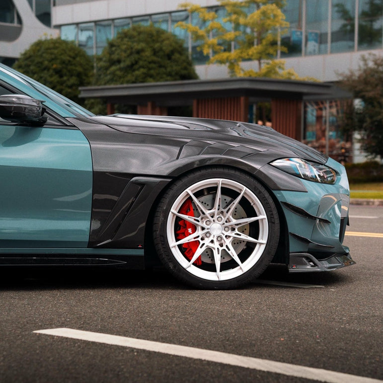 AE Design Prepreg Carbon Fibre Widebody Front Fender for BMW M3 / M4 G80 G82 & G83 Aftermarket Carbon Fiber Part / Bodykit - Robot Bodykits