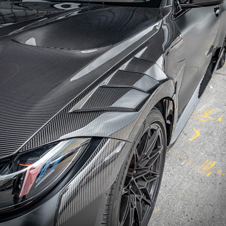 AE Design Prepreg Carbon Fibre Widebody Front Fender for BMW M3 / M4 G80 G82 & G83 Aftermarket Carbon Fiber Part / Bodykit - Robot Bodykits