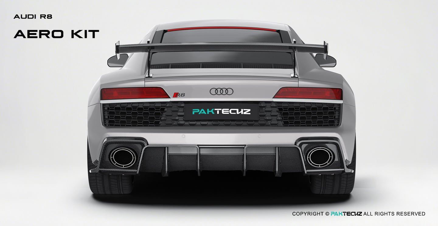 Audi R8 (Gen 2) Paktechz Full Dry Carbon Aerodynamics kit (2019 - 2023) Aftermarket Carbon Fiber Part / Bodykit - Robot Bodykits
