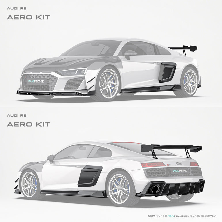 Audi R8 (Gen 2) Paktechz Full Dry Carbon Aerodynamics kit (2019 - 2023) Aftermarket Carbon Fiber Part / Bodykit - Robot Bodykits