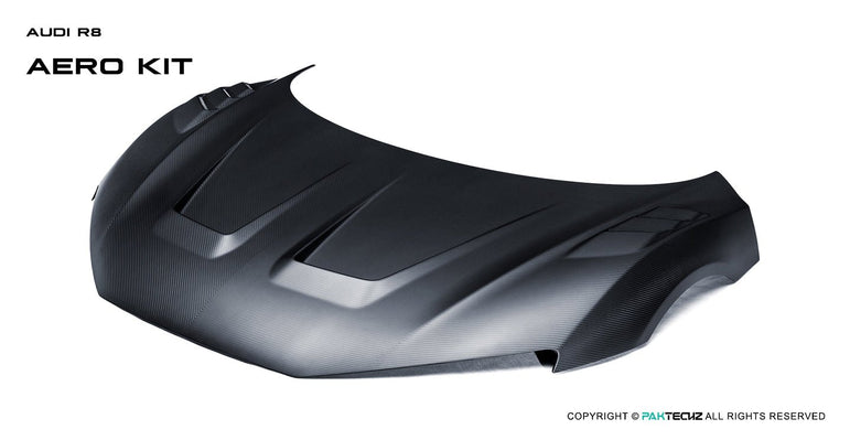 Audi R8 (Gen 2) Paktechz Full Dry Carbon (Prepreg) Bonnet (2016 - 2023) Aftermarket Carbon Fiber Part / Bodykit - Robot Bodykits
