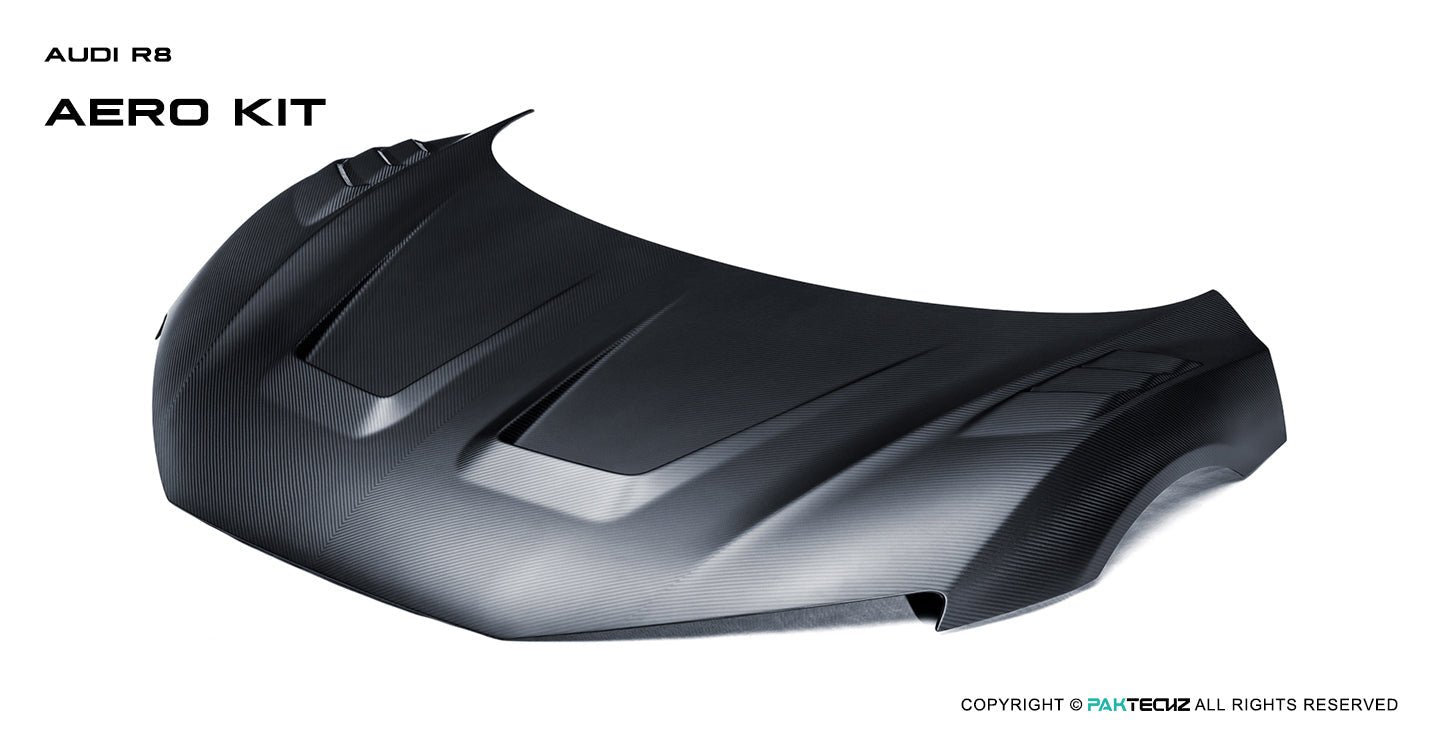 Audi R8 (Gen 2) Paktechz Full Dry Carbon (Prepreg) Bonnet (2016 - 2023) Aftermarket Carbon Fiber Part / Bodykit - Robot Bodykits