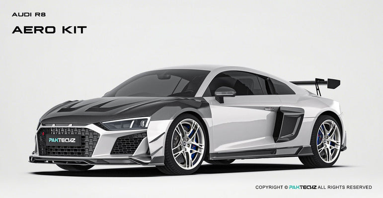 Audi R8 (Gen 2) Paktechz Full Dry Carbon (Prepreg) Bonnet (2016 - 2023) Aftermarket Carbon Fiber Part / Bodykit - Robot Bodykits