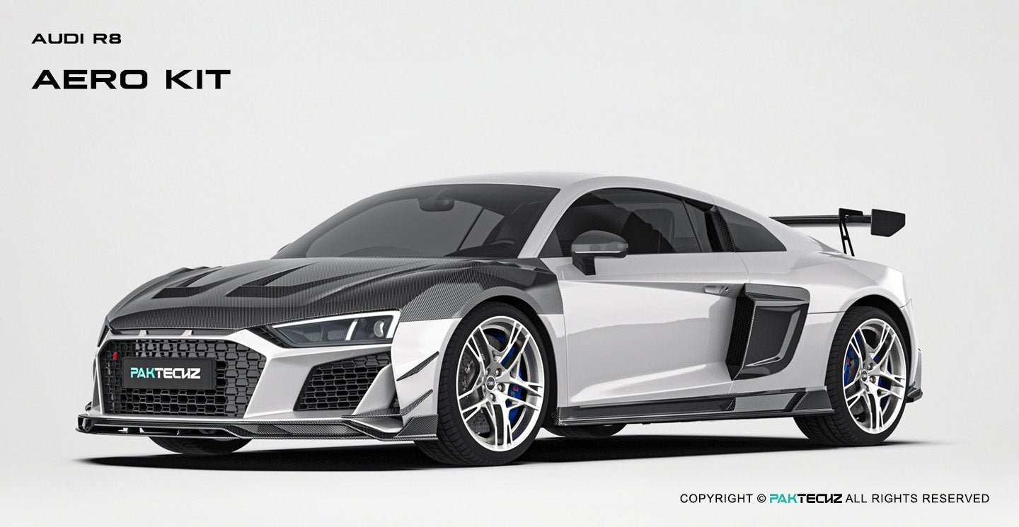 Audi R8 (Gen 2) Paktechz Full Dry Carbon (Prepreg) Bonnet (2016 - 2023) Aftermarket Carbon Fiber Part / Bodykit - Robot Bodykits