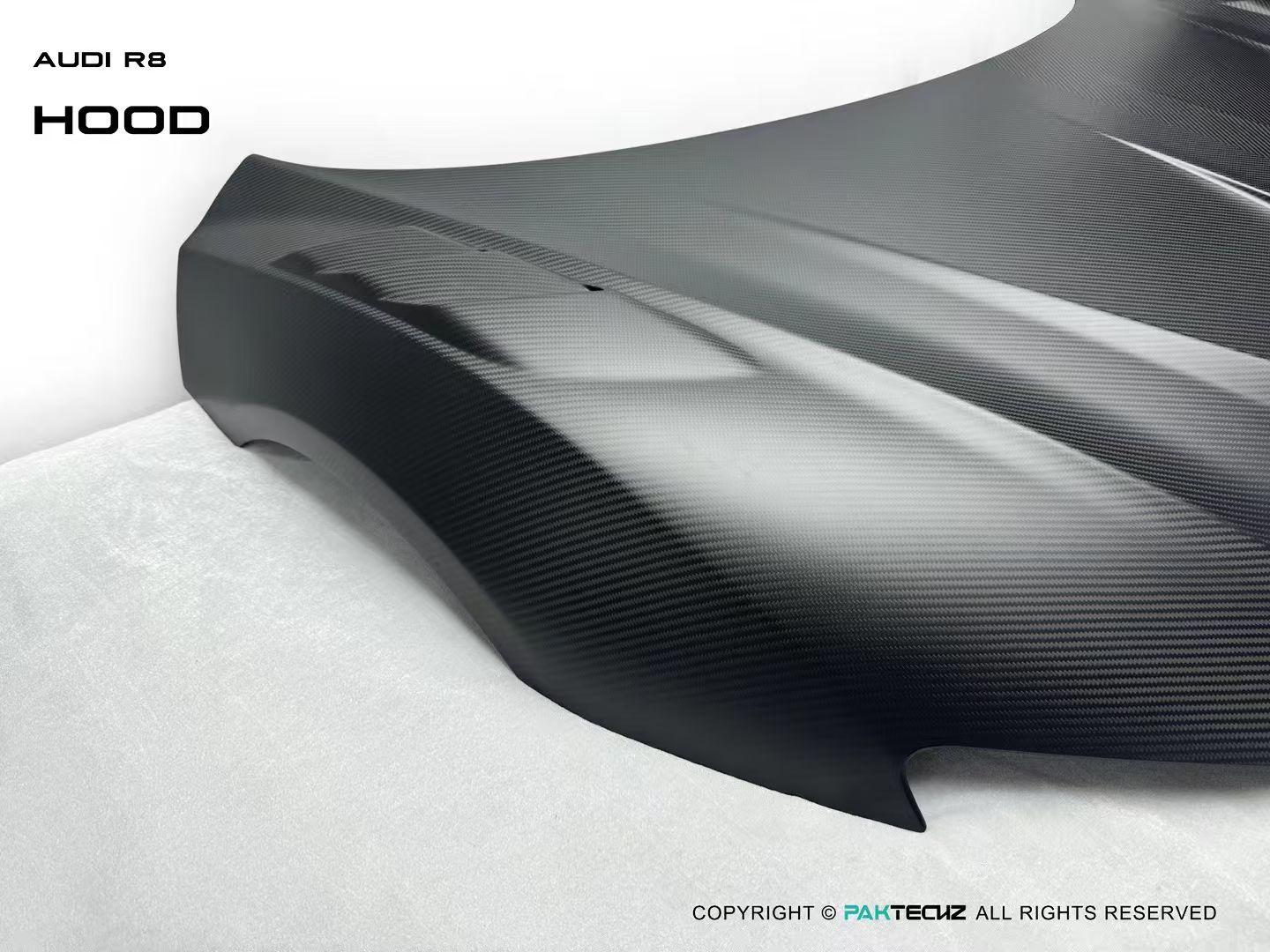 Audi R8 (Gen 2) Paktechz Full Dry Carbon (Prepreg) Bonnet (2016 - 2023) Aftermarket Carbon Fiber Part / Bodykit - Robot Bodykits