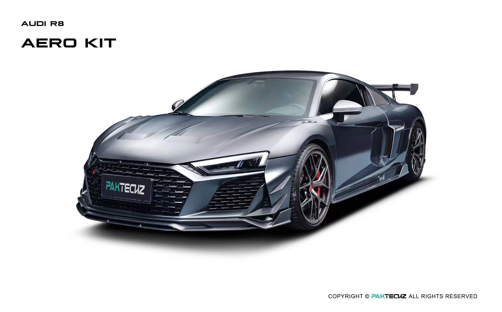 Audi R8 (Gen 2) Paktechz Full Dry Carbon (Prepreg) Bonnet (2016 - 2023) Aftermarket Carbon Fiber Part / Bodykit - Robot Bodykits