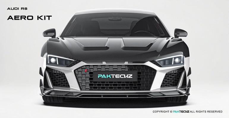 Audi R8 (Gen 2) Paktechz Full Dry Carbon (Prepreg) Bonnet (2016 - 2023) Aftermarket Carbon Fiber Part / Bodykit - Robot Bodykits