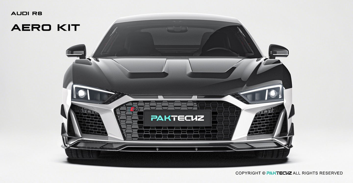 Audi R8 (Gen 2) Paktechz Full Dry Carbon (Prepreg) Bonnet (2016 - 2023) Aftermarket Carbon Fiber Part / Bodykit - Robot Bodykits