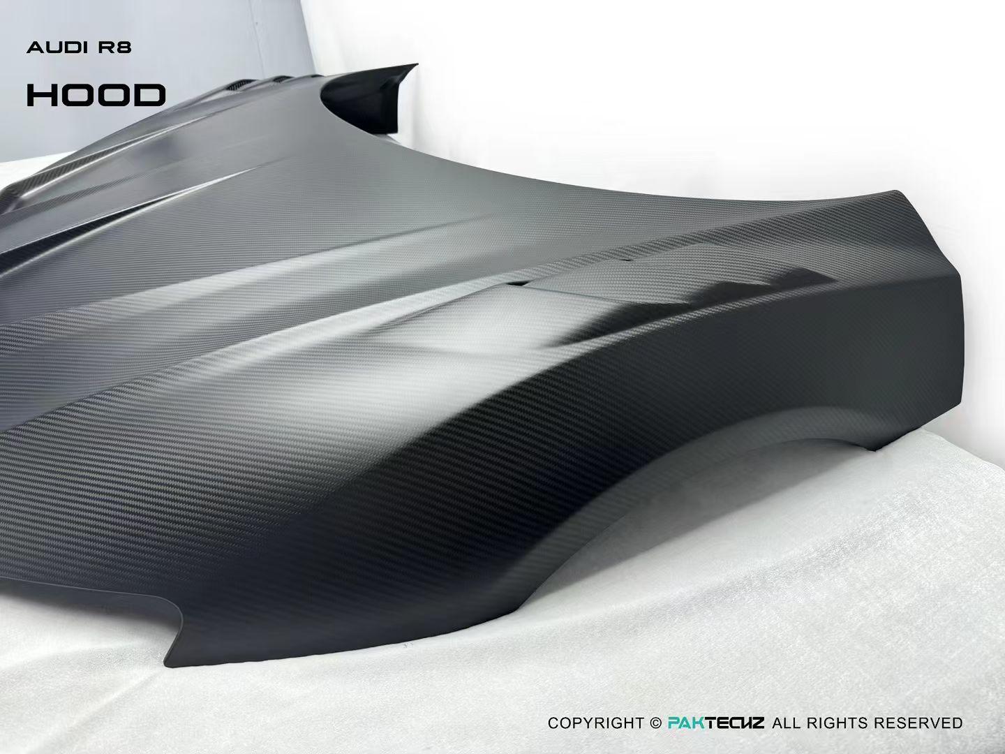 Audi R8 (Gen 2) Paktechz Full Dry Carbon (Prepreg) Bonnet (2016 - 2023) Aftermarket Carbon Fiber Part / Bodykit - Robot Bodykits