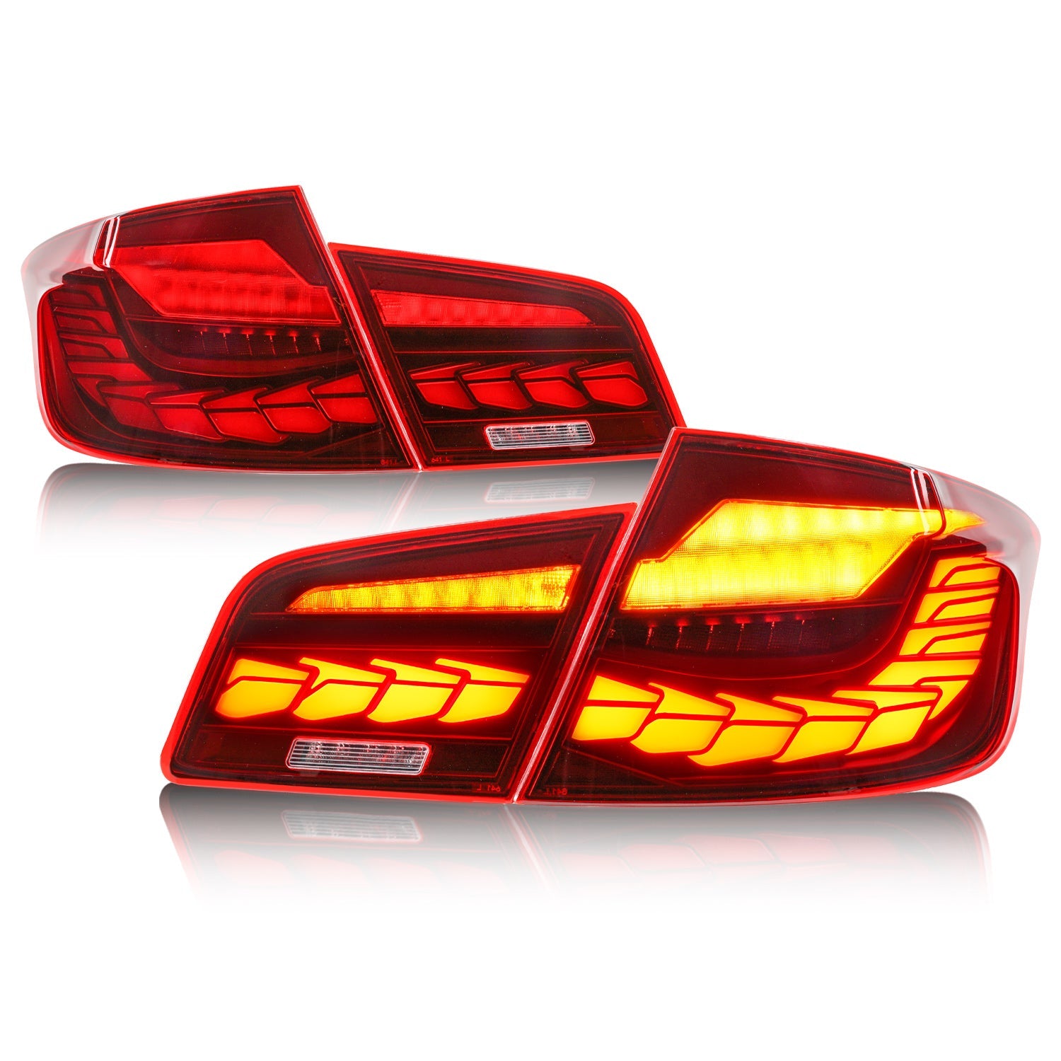 Full LED Tail Lights Assembly For BMW 5 Series M5 F10 2010-2017,Red