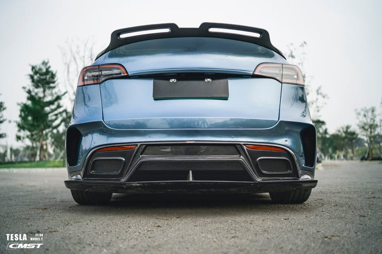 CMST Tuning Carbon Fiber Rear Bumper ver.1 for Tesla Model Y - Robot Bodykits