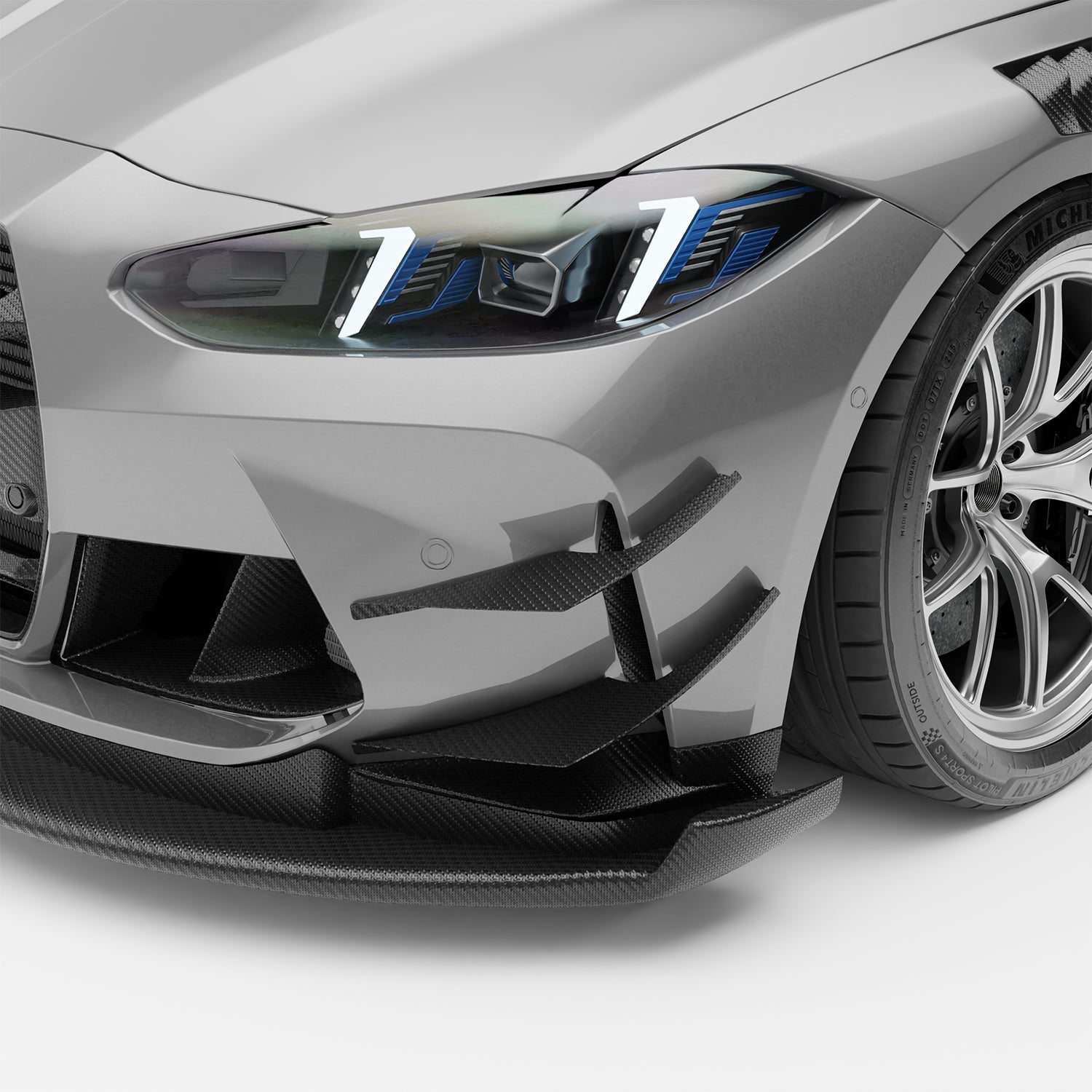 BMW M4 G82 Carbon Fiber Front Bumper Canards Aftermarket Carbon Fiber Part / Bodykit - Robot Bodykits