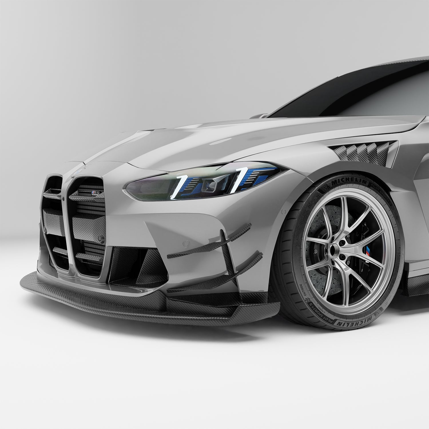 BMW M4 G82 Carbon Fiber Front Bumper Canards Aftermarket Carbon Fiber Part / Bodykit - Robot Bodykits
