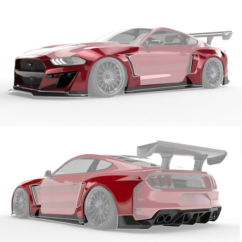 BOCH Design FRP GT500 S550 Ford Mustang Widebody Complete Body Kit 2015 - 2023 Aftermarket Carbon Fiber Part / Bodykit - Robot Bodykits