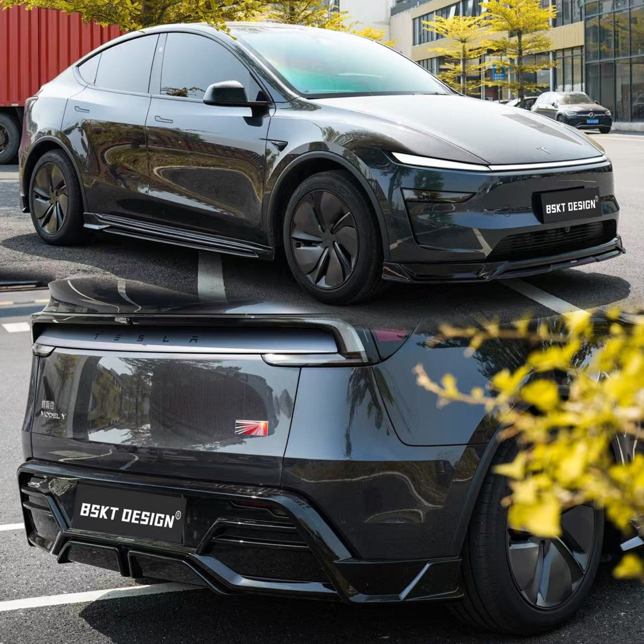 BSKT 2025+ Tesla Model Y Lowline Kit Gloss Black Aftermarket Carbon Fiber Part / Bodykit - Robot Bodykits