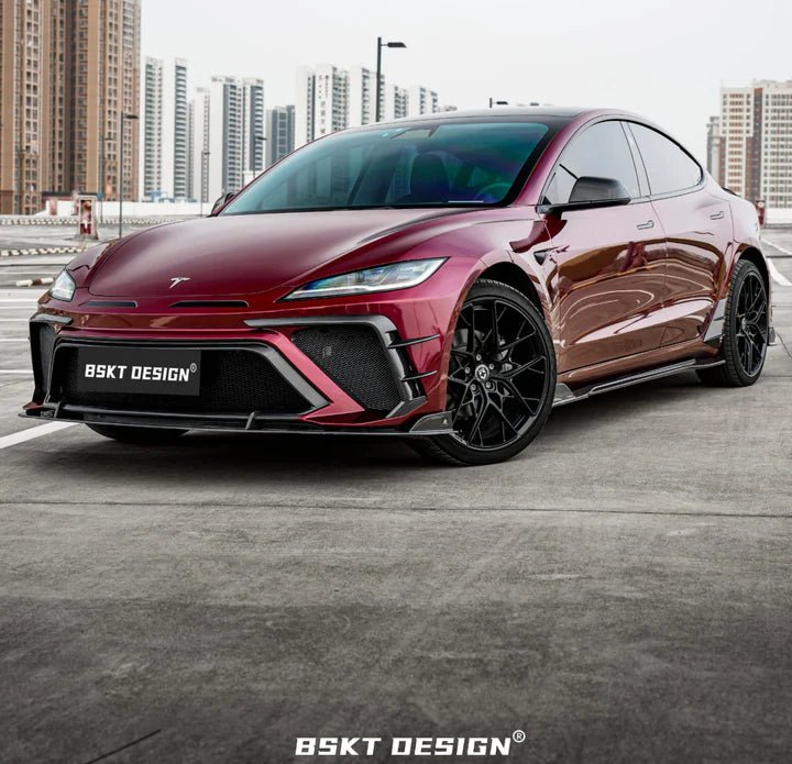BSKT Design Carbon Fiber Full Aero Body Kit for Tesla Model 3 Highland 2023+ Aftermarket Carbon Fiber Part / Bodykit - Robot Bodykits