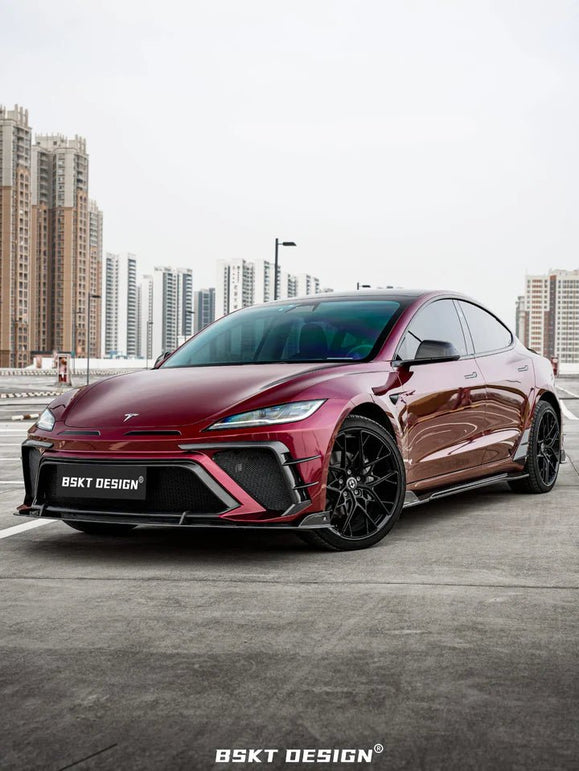 BSKT Design Carbon Fiber Full Aero Body Kit for Tesla Model 3 Highland 2023+ Aftermarket Carbon Fiber Part / Bodykit - Robot Bodykits
