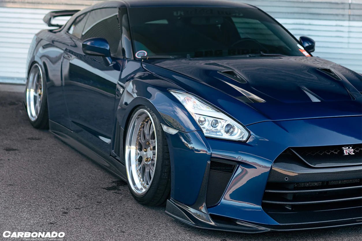 Carbonado TS Style Front Bumper & Front Lip for Nissan GTR GT - R R35 2017 - 2022 EBA Carbon Fiber / FRP Aftermarket Carbon Fiber Part / Bodykit - Robot Bodykits