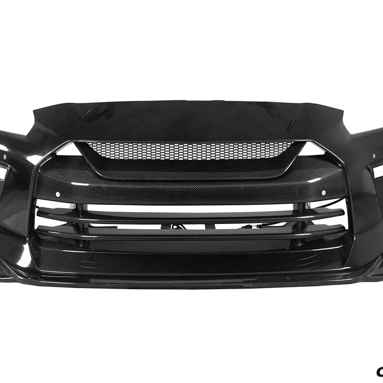 Carbonado TS Style Front Bumper & Front Lip for Nissan GTR GT - R R35 2017 - 2022 EBA Carbon Fiber / FRP Aftermarket Carbon Fiber Part / Bodykit - Robot Bodykits