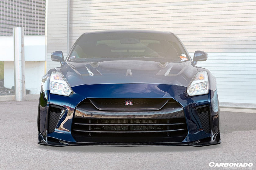 Carbonado TS Style Front Bumper & Front Lip for Nissan GTR GT - R R35 2017 - 2022 EBA Carbon Fiber / FRP Aftermarket Carbon Fiber Part / Bodykit - Robot Bodykits