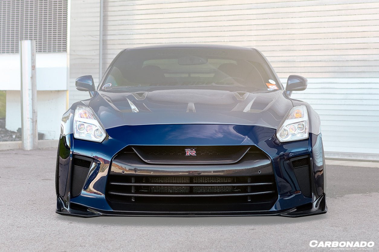 Carbonado TS Style Front Bumper & Front Lip for Nissan GTR GT - R R35 2017 - 2022 EBA Carbon Fiber / FRP Aftermarket Carbon Fiber Part / Bodykit - Robot Bodykits