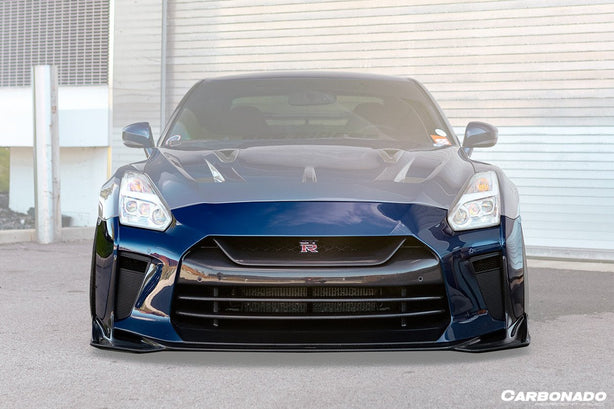 Carbonado TS Style Front Bumper & Front Lip for Nissan GTR GT - R R35 2017 - 2022 EBA Carbon Fiber / FRP Aftermarket Carbon Fiber Part / Bodykit - Robot Bodykits