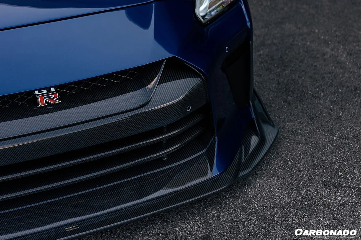 Carbonado TS Style Front Bumper & Front Lip for Nissan GTR GT - R R35 2017 - 2022 EBA Carbon Fiber / FRP Aftermarket Carbon Fiber Part / Bodykit - Robot Bodykits