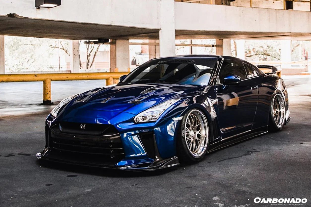 Carbonado TS Style Front Bumper & Front Lip for Nissan GTR GT - R R35 2017 - 2022 EBA Carbon Fiber / FRP Aftermarket Carbon Fiber Part / Bodykit - Robot Bodykits
