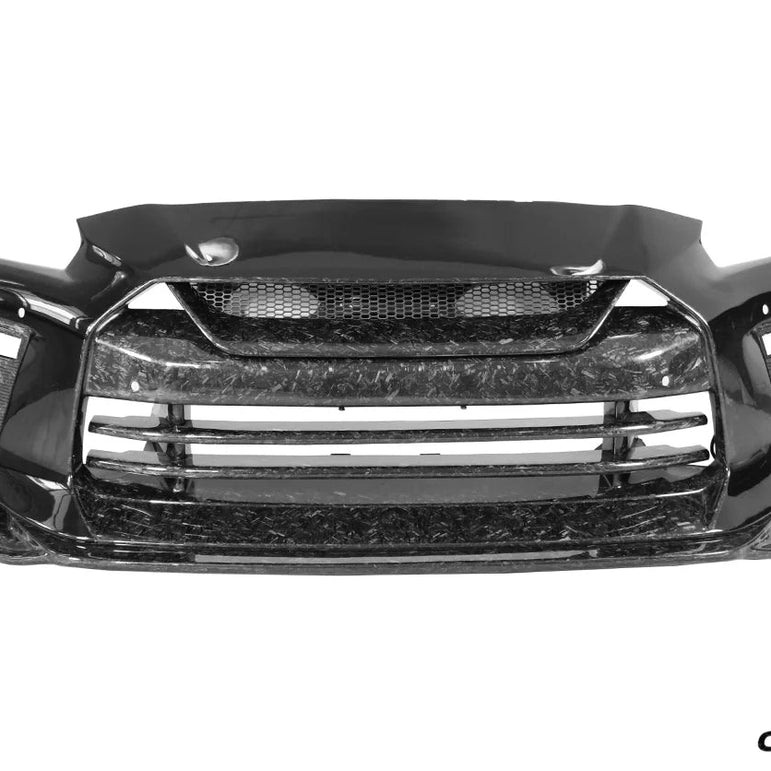 Carbonado TS Style Front Bumper & Front Lip for Nissan GTR GT - R R35 2017 - 2022 EBA Carbon Fiber / FRP Aftermarket Carbon Fiber Part / Bodykit - Robot Bodykits