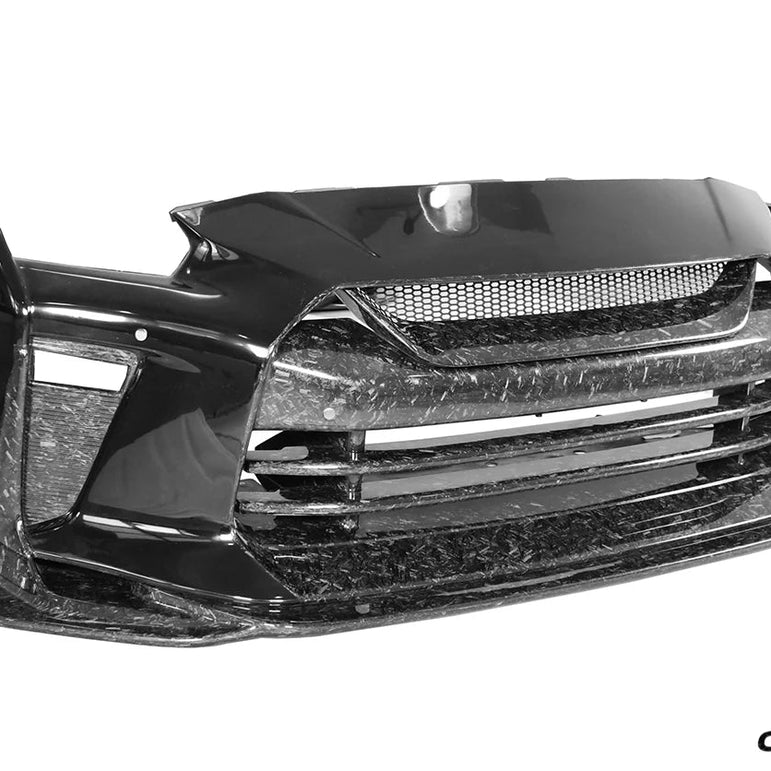 Carbonado TS Style Front Bumper & Front Lip for Nissan GTR GT - R R35 2017 - 2022 EBA Carbon Fiber / FRP Aftermarket Carbon Fiber Part / Bodykit - Robot Bodykits