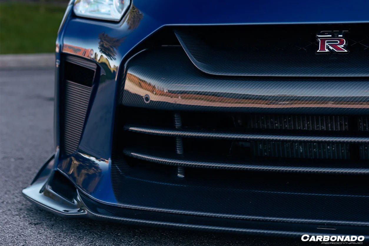 Carbonado TS Style Front Bumper & Front Lip for Nissan GTR GT - R R35 2017 - 2022 EBA Carbon Fiber / FRP Aftermarket Carbon Fiber Part / Bodykit - Robot Bodykits