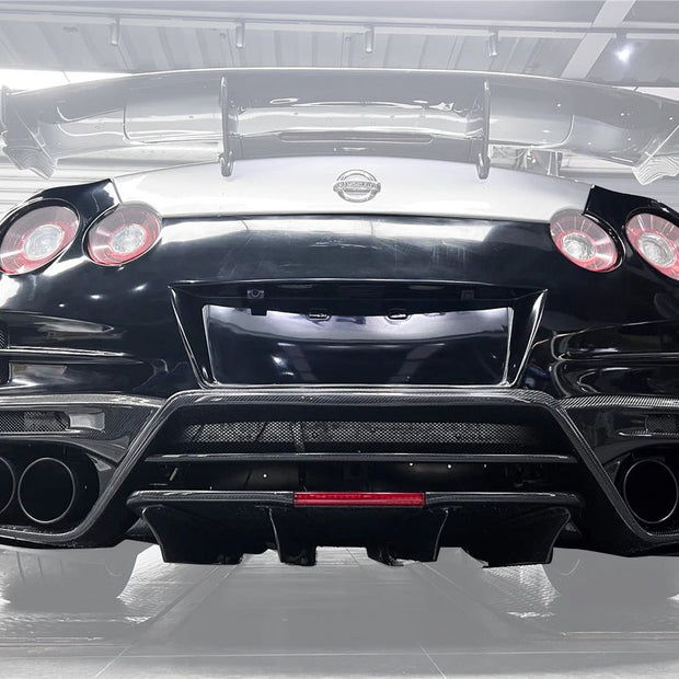 Carbonado TS Style Rear Bumper, Diffuser & Undertray for Nissan GTR GT - R R35 2008 - 2022 CBA & DBA & EBA Carbon Fiber / FRP Aftermarket Carbon Fiber Part / Bodykit - Robot Bodykits
