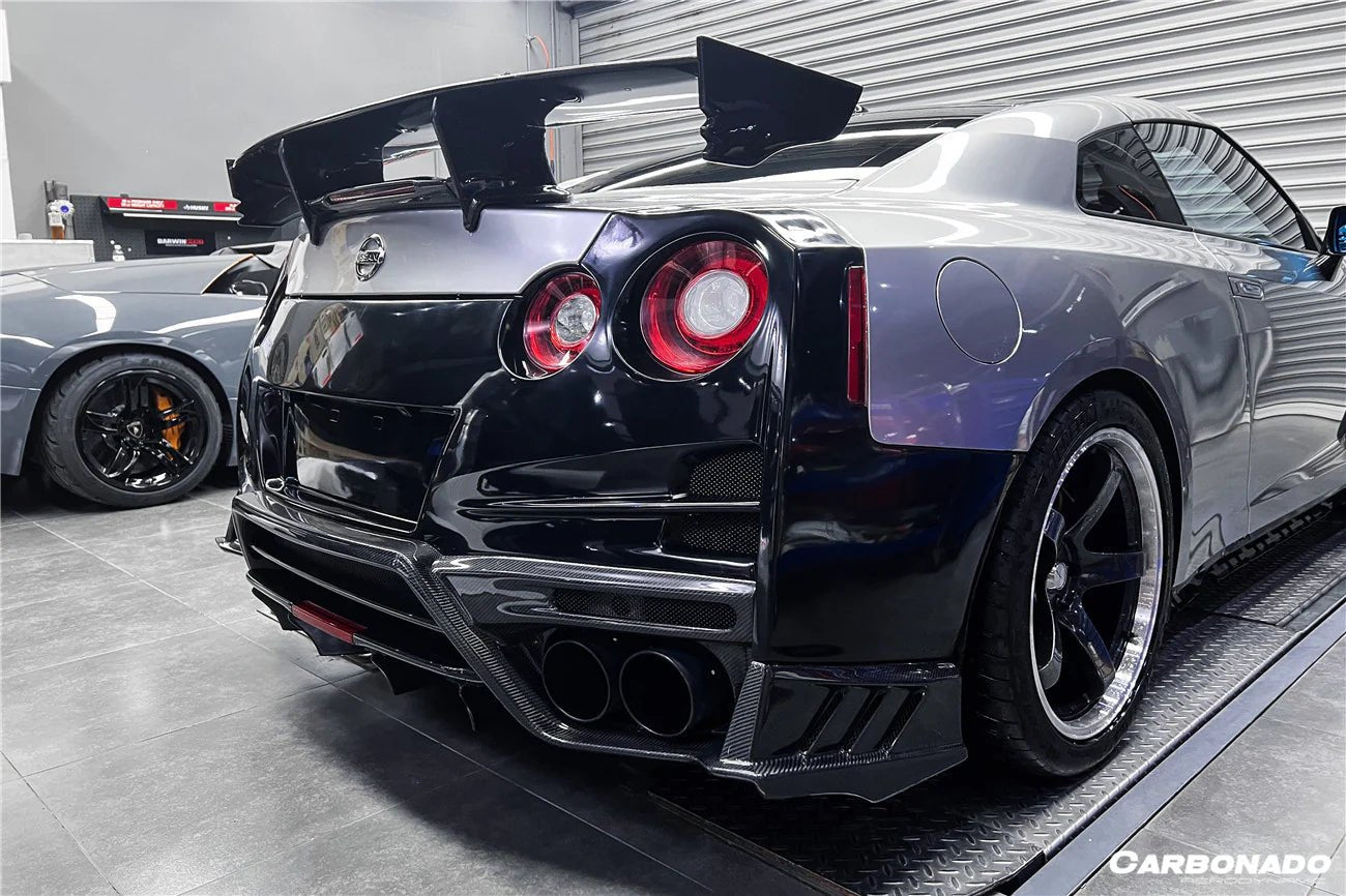 Carbonado TS Style Rear Bumper, Diffuser & Undertray for Nissan GTR GT - R R35 2008 - 2022 CBA & DBA & EBA Carbon Fiber / FRP Aftermarket Carbon Fiber Part / Bodykit - Robot Bodykits