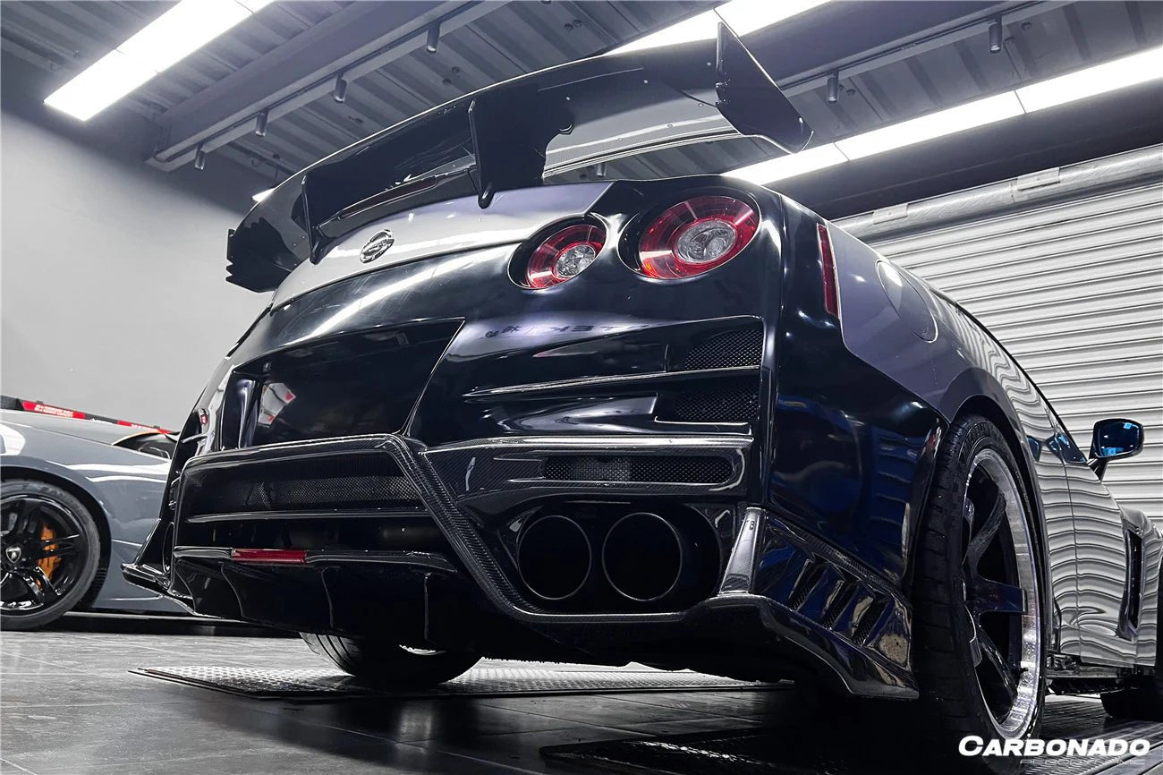 Carbonado TS Style Rear Bumper, Diffuser & Undertray for Nissan GTR GT - R R35 2008 - 2022 CBA & DBA & EBA Carbon Fiber / FRP Aftermarket Carbon Fiber Part / Bodykit - Robot Bodykits