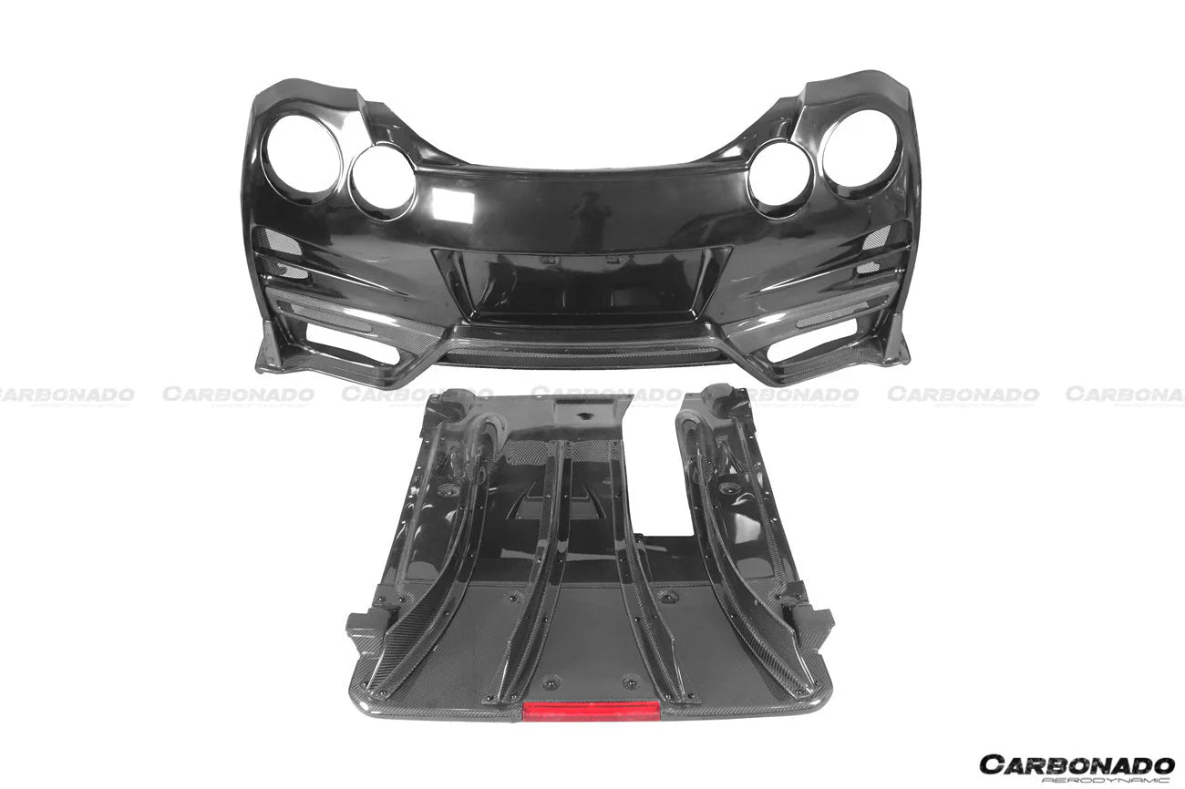 Carbonado TS Style Rear Bumper, Diffuser & Undertray for Nissan GTR GT - R R35 2008 - 2022 CBA & DBA & EBA Carbon Fiber / FRP Aftermarket Carbon Fiber Part / Bodykit - Robot Bodykits