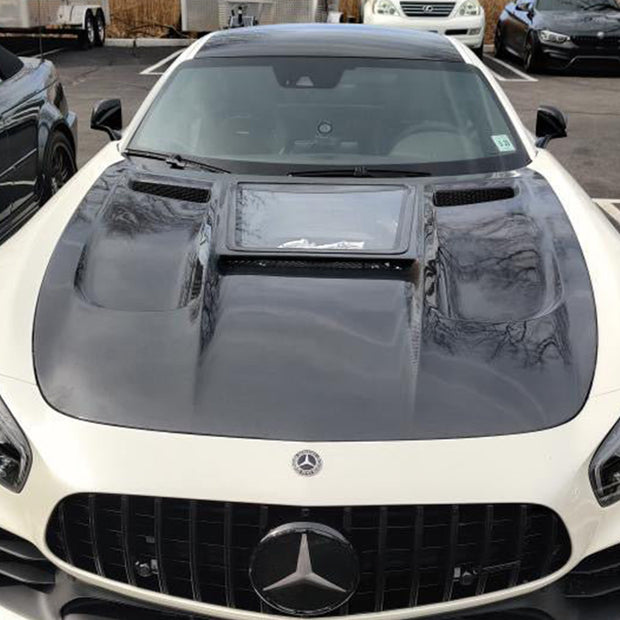 CMST Carbon Fiber Clear View Tempered Glass Transparent Hood Black Series Style for Mercedes Benz C190 AMG GT GTS GTC GTR 2015-2021 Aftermarket Carbon Fiber Part / Bodykit - Robot Bodykits