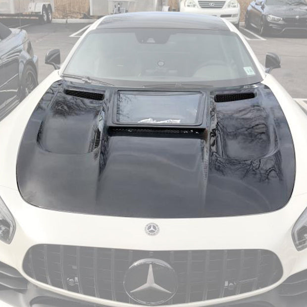 CMST Carbon Fiber Clear View Tempered Glass Transparent Hood Black Series Style for Mercedes Benz C190 AMG GT GTS GTC GTR 2015-2021 Aftermarket Carbon Fiber Part / Bodykit - Robot Bodykits