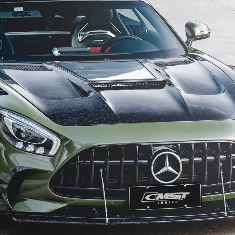 CMST Carbon Fiber Clear View Tempered Glass Transparent Hood Black Series Style for Mercedes Benz C190 AMG GT GTS GTC GTR 2015-2021 Aftermarket Carbon Fiber Part / Bodykit - Robot Bodykits